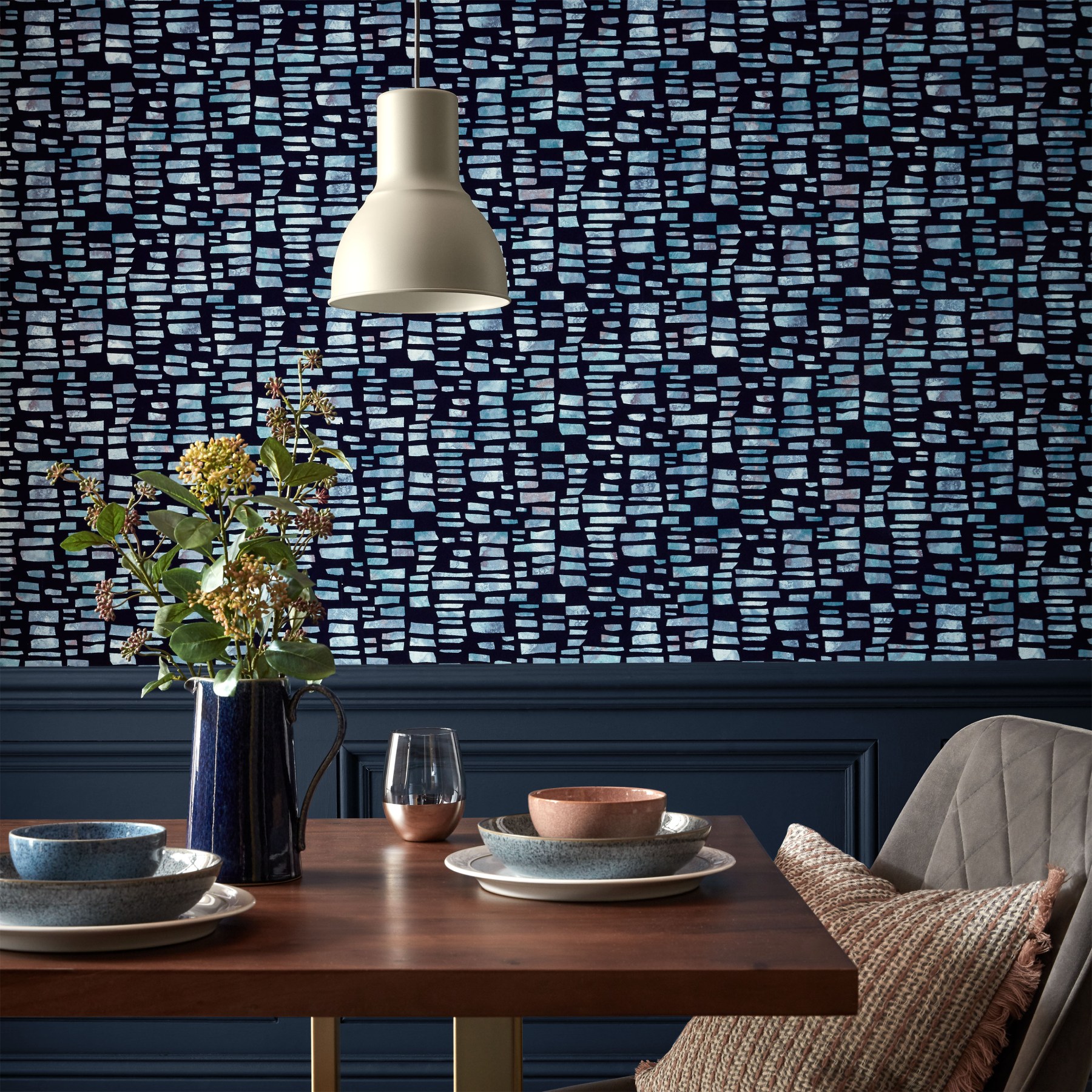 Обои 1838 Wallcoverings Willow Fusion Blue Dusk 2008-145-03